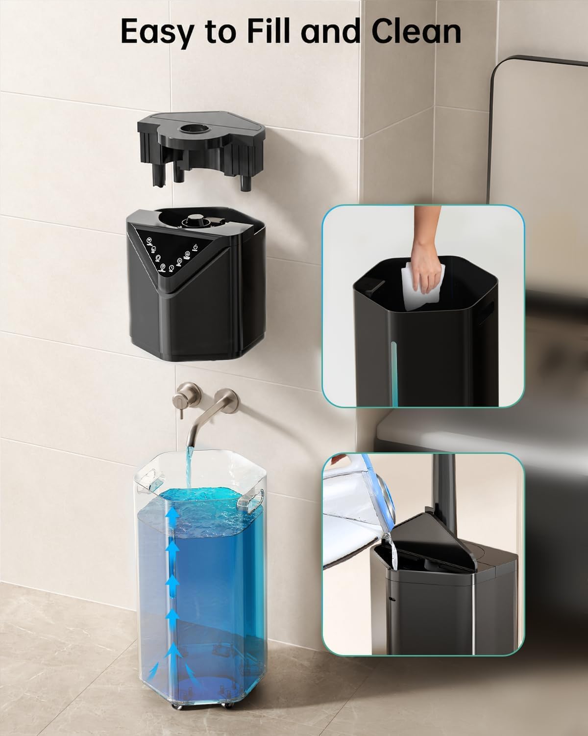 5Gal Smart Humidifier Large Room up to 2800ftยฒ, 1000mL/h, APP & Remote Control, 180ยฐ Auto Rotating Nozzle, 24H Timer, 60H Supersized Cool Mist Humidifiers for Whole House Home Office Plants