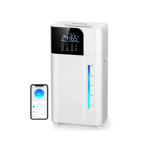 18L/4.7Gal Smart humidifier large room, Warm & Cool Mist humidifiers, 800mL/h Mist Output, 2500ft² Coverage, 24H Timer, Top Fill, 60-Hour Runtime, Air Humidifier for Bedroom, Home, Baby and Plants