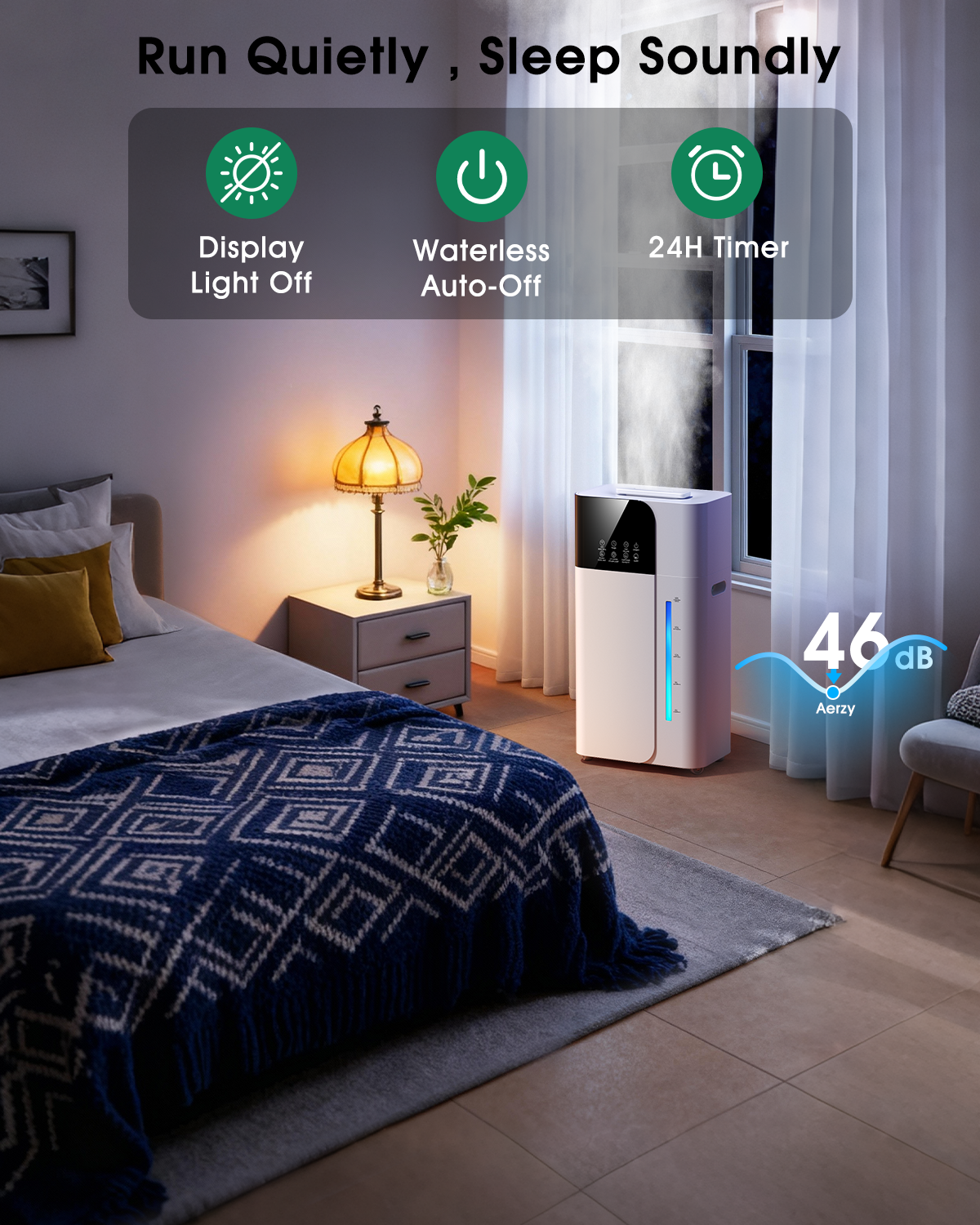 18L/4.7Gal Smart humidifier large room, Warm & Cool Mist humidifiers, 800mL/h Mist Output, 2500ft² Coverage, 24H Timer, Top Fill, 60-Hour Runtime, Air Humidifier for Bedroom, Home, Baby and Plants