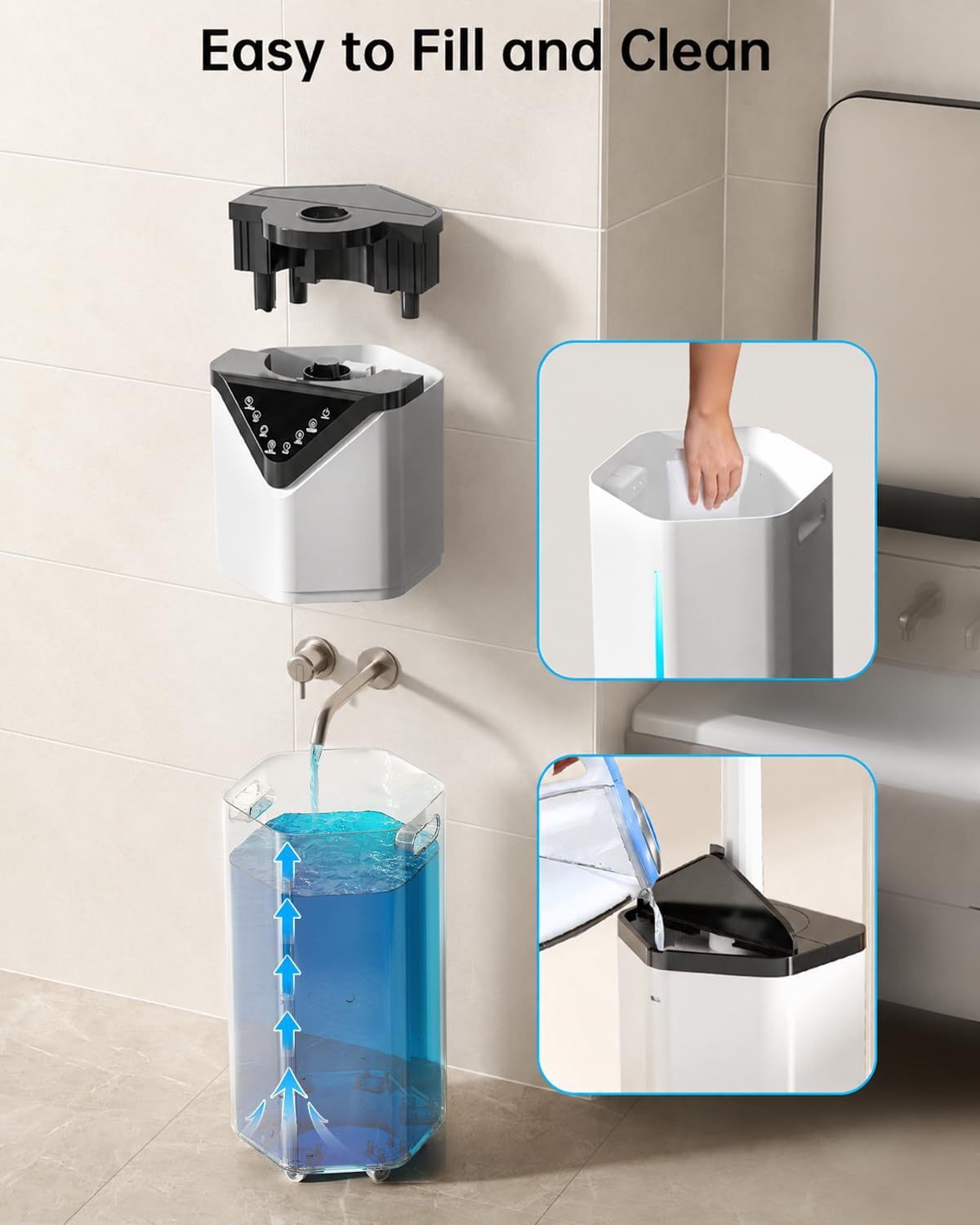 5Gal Smart Humidifier Large Room up to 2800ft², 1000mL/h, APP & Remote Control, 180° Auto Rotating Nozzle, 24H Timer, 60H Supersized Cool Mist Humidifiers for Whole House Home Office Plants