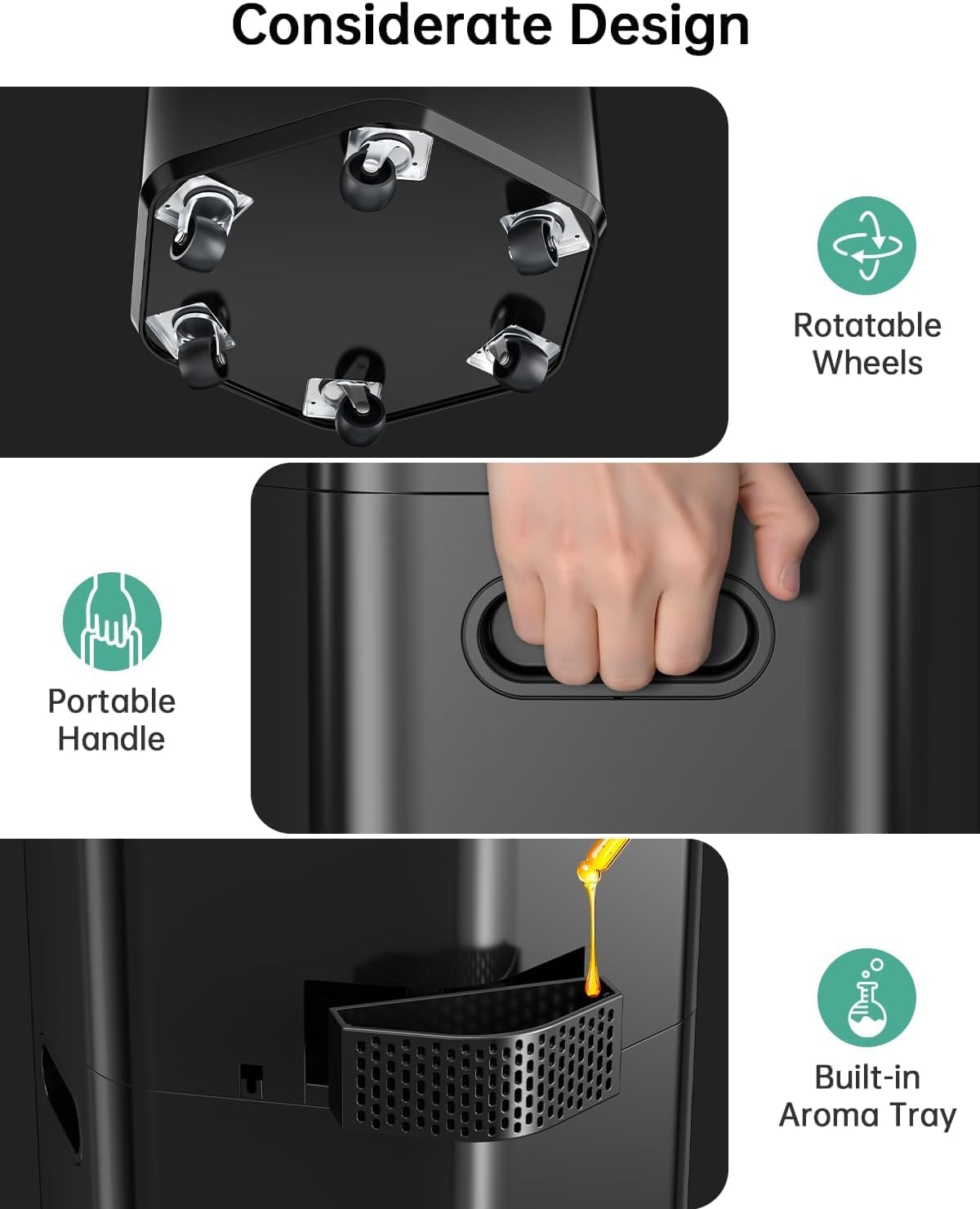 5Gal Smart Humidifier Large Room up to 2800ft², 1000mL/h, APP & Remote Control, 180° Auto Rotating Nozzle, 24H Timer, 60H Supersized Cool Mist Humidifiers for Whole House Home Office Plants