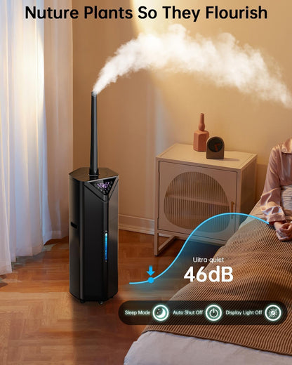5Gal Smart Humidifier Large Room up to 2800ft², 1000mL/h, APP & Remote Control, 180° Auto Rotating Nozzle, 24H Timer, 60H Supersized Cool Mist Humidifiers for Whole House Home Office Plants